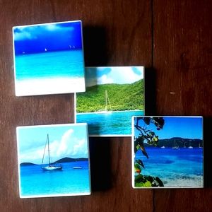 Ceramic tile photo coasters